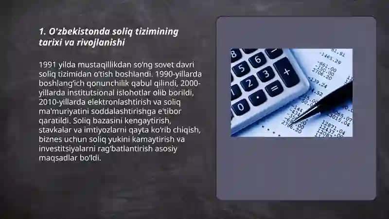 O'zbekistonda soliq tizimi va uning vazifalar 3