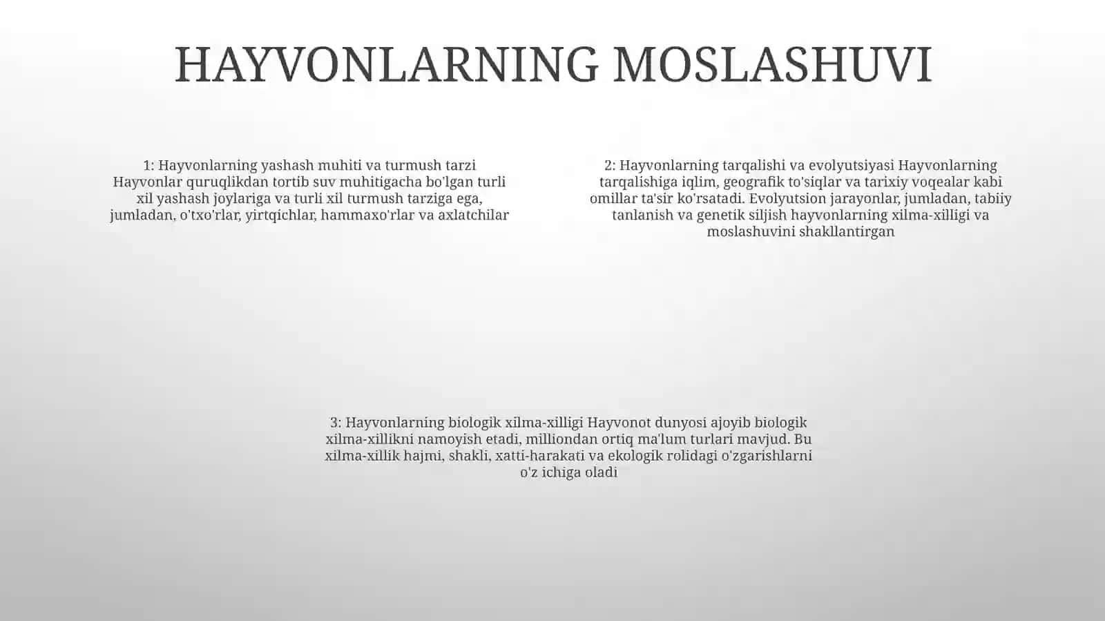 Hayvonot Olamining Yashash Tarzi 3