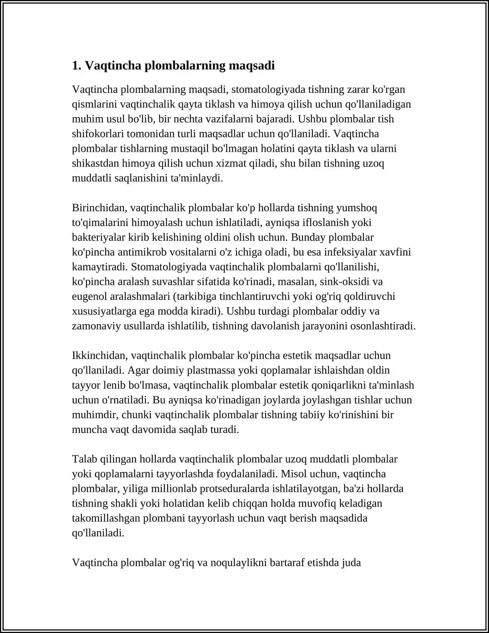 VAQTINCHALIK PLOMBA ASHYOLARI TASNIFI 3