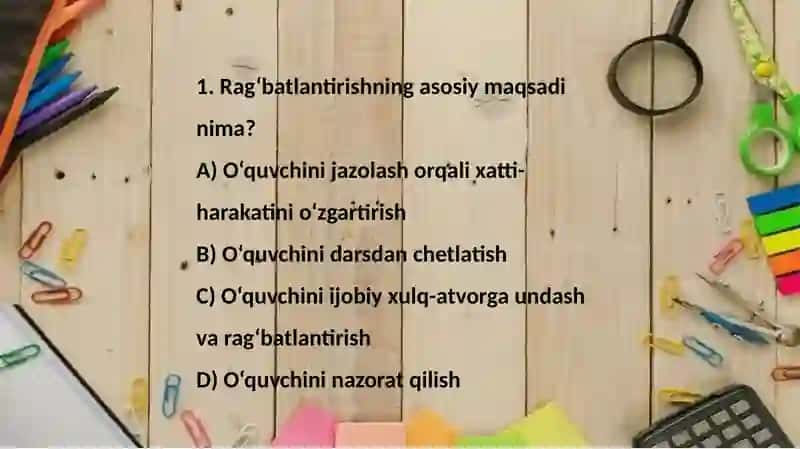 Tarbiyaviy ishlar metodikasi fanidan tayyorlagan testlar 3