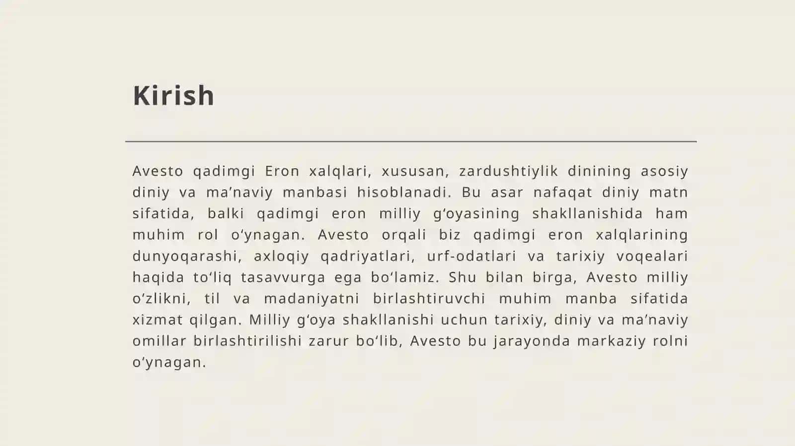 Avesto milliy g'oya shakllanish bosqichidagi muhim manba 3