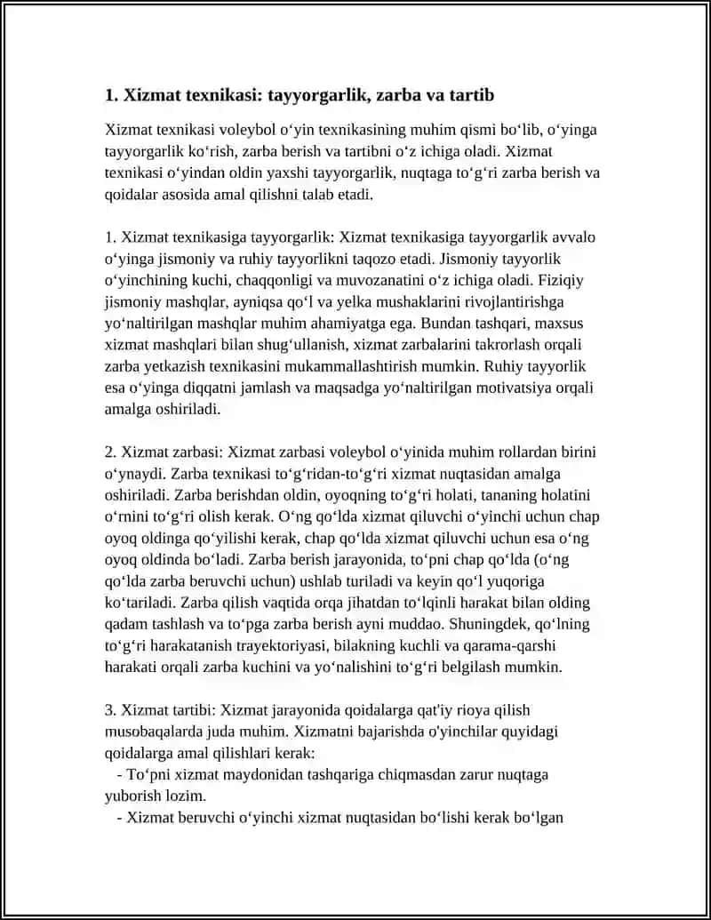 VOLEYBOL OʻYIN TEXNIKASI 3