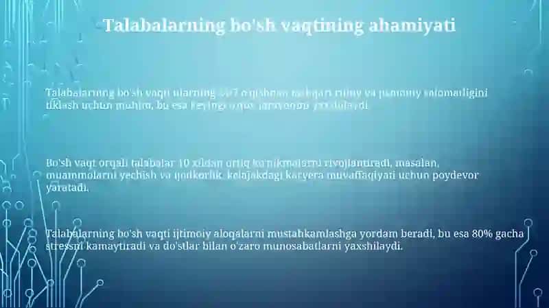 Talabalarning bo'sh vaqti va unimazmuni 3