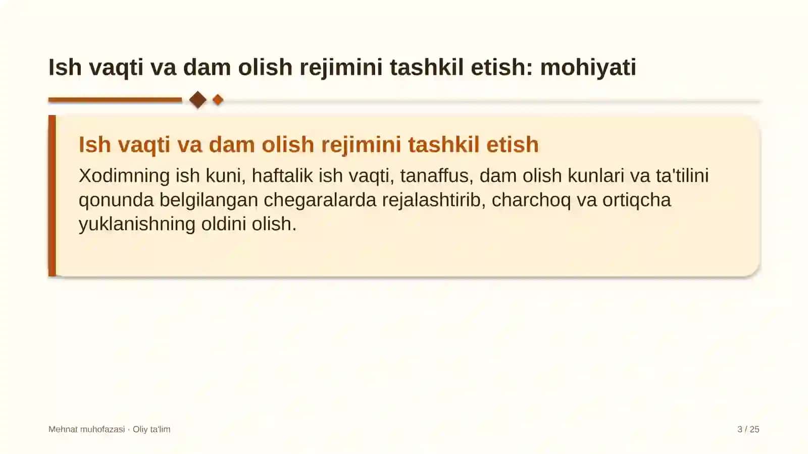 Xostellarda ish vaqti va dam olish rejimini tashkil etish 3