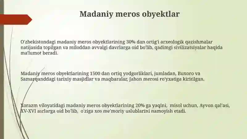 Mintaqaviy turistik resurslar tasnifi 3