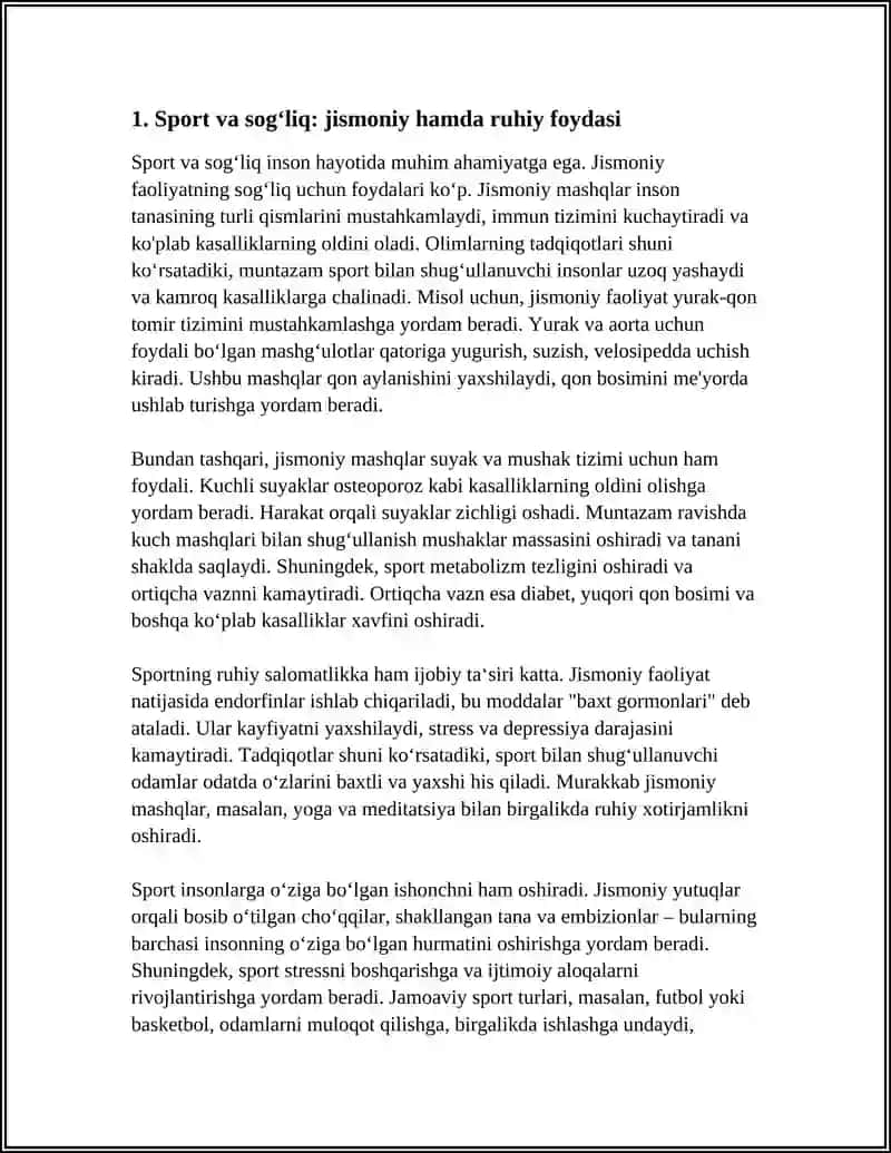 SPORT'S ROLE IN OUR LIFE 3