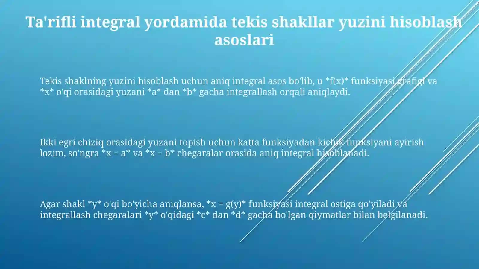 Aniqintegralyordamidayassifiguralaryuzalarinihisoblash 3