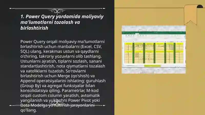 Ms Excel dasturida ilg’or uaullar yordamida moliyaviy tahlil qilish 3