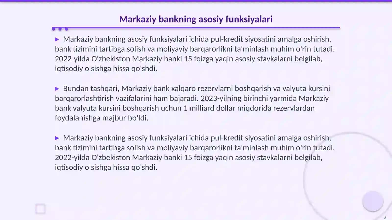 Markaziy bankning roli va vazifalari 3