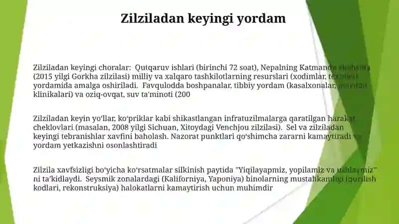 Zilzila va unda harakatlanish qoidalari 3