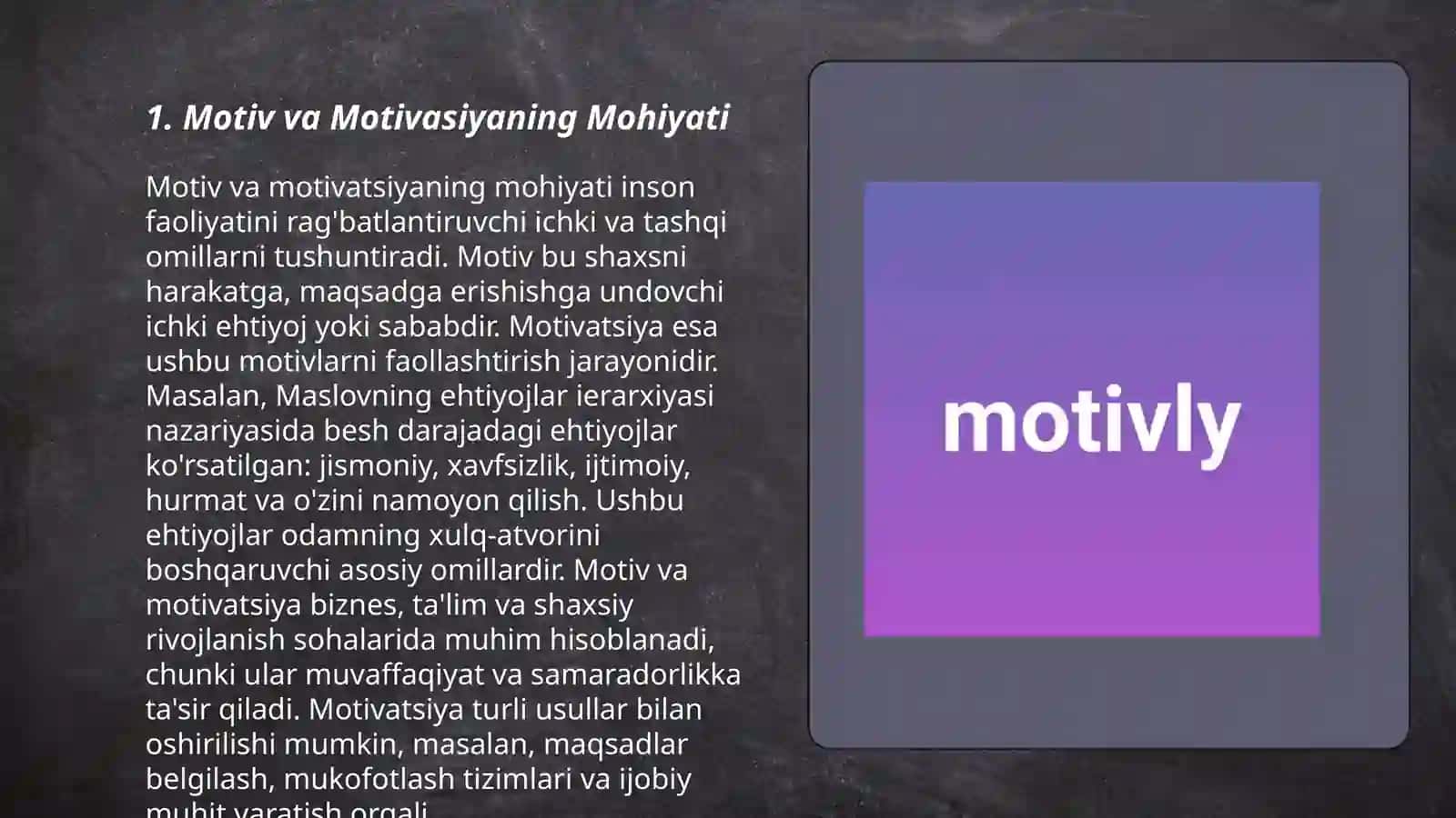 Motiv va Motivasiyaning Mohiyati 3