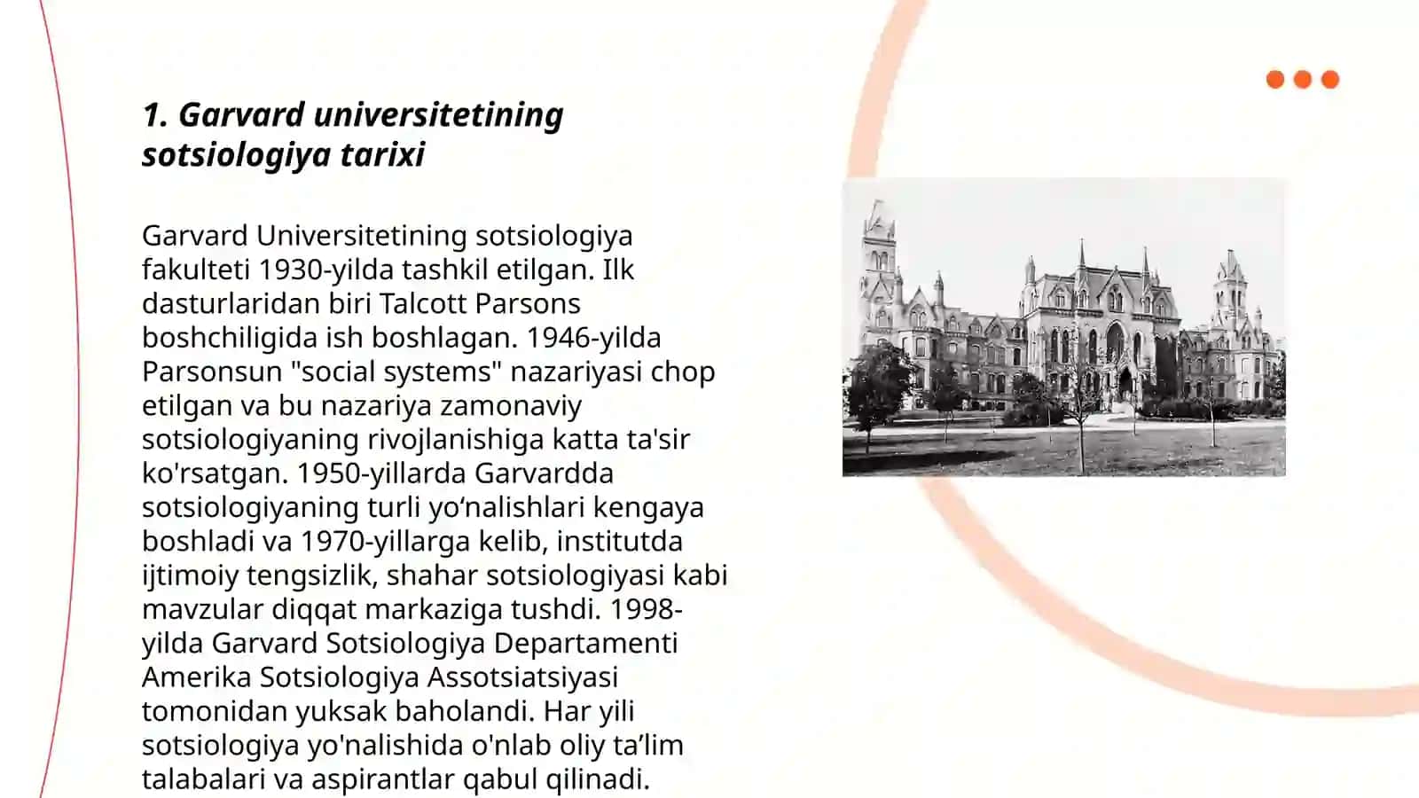 Garvard universitetining sotsiologiya tarixi 3