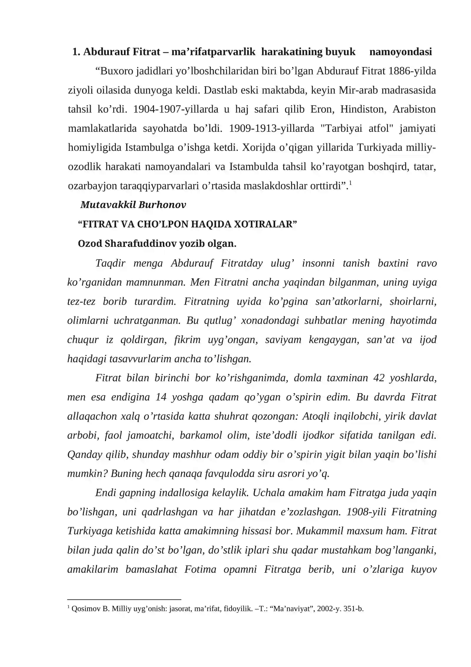 Abdurauf Fitratning "Oila asari"dagi oila qurish tartiblari va farzand tarbiyasiga oid gʻoyalar 3