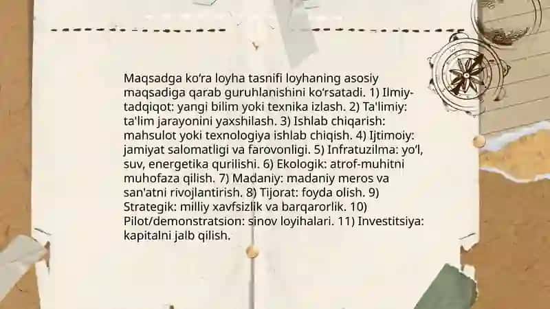 Maqsadga ko‘ra loyha tasnifi 3