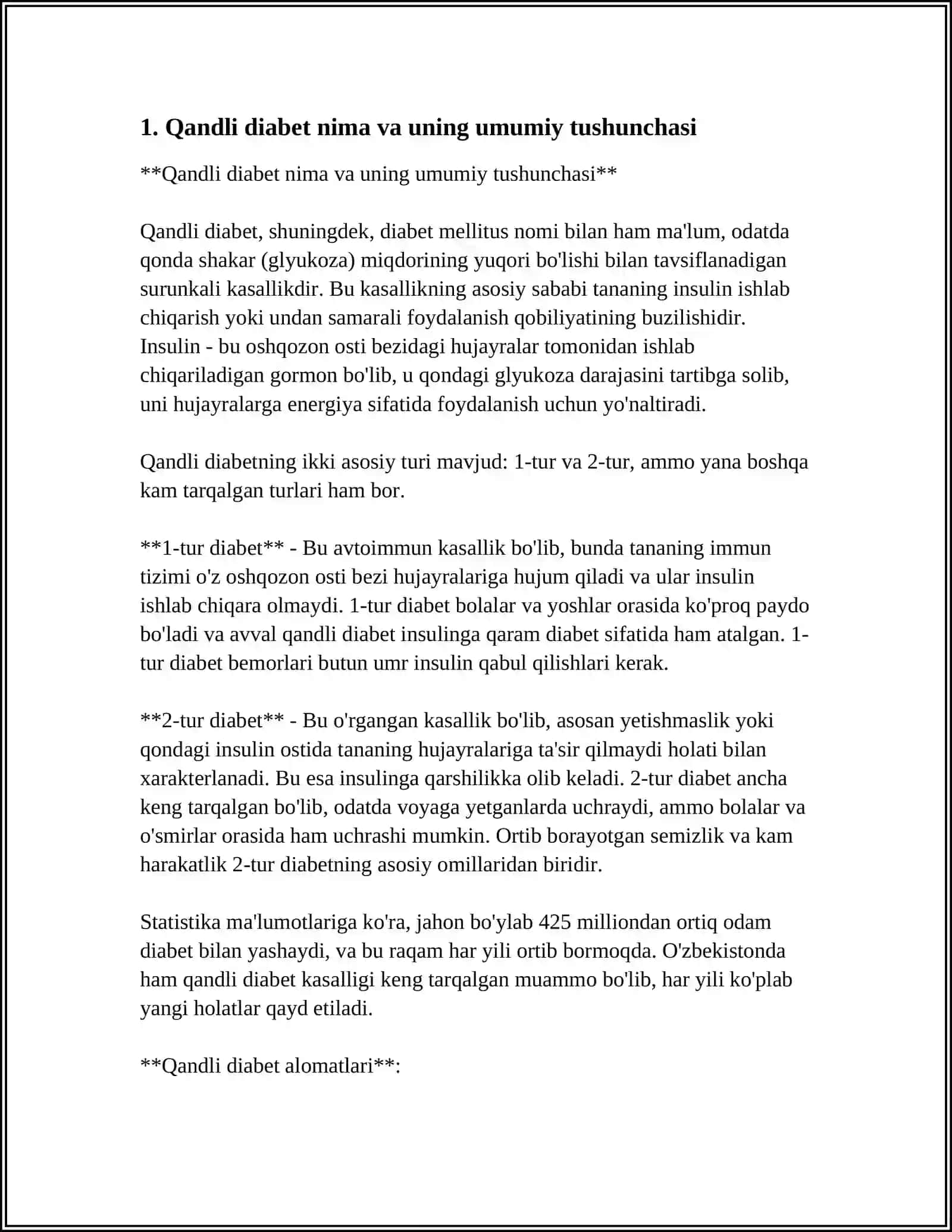 QANDLI DIABET KASALIGI HAQIDA 3