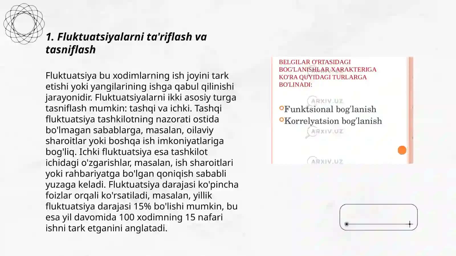 Fluktuatsiyaning statistik nazariyasi 3