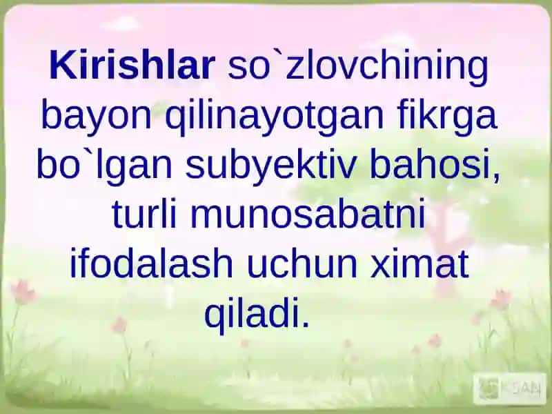 Gapdagi kirishlar uslubiyati 3
