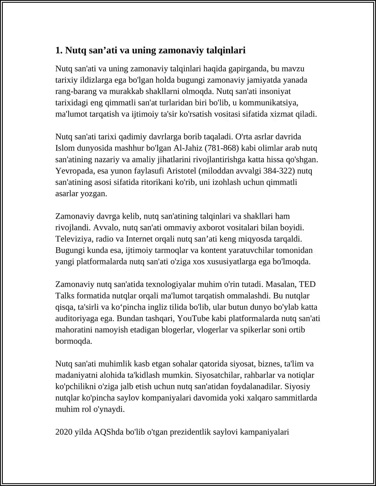 ZAMONAVIY NOTIQLAR VA PSIXOLOGIYA MAVZUSIDA 3