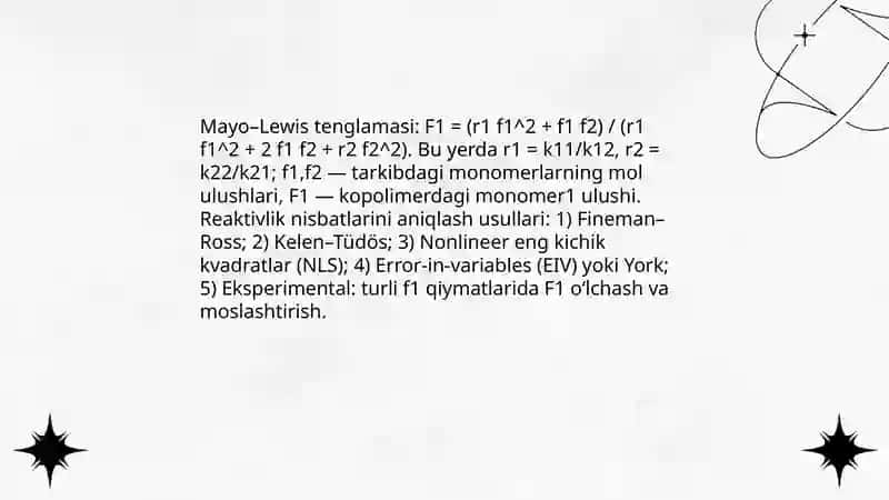 SOPOLIMERLANISH KONSTANTALARINI ANIQLASH USULLARI 3