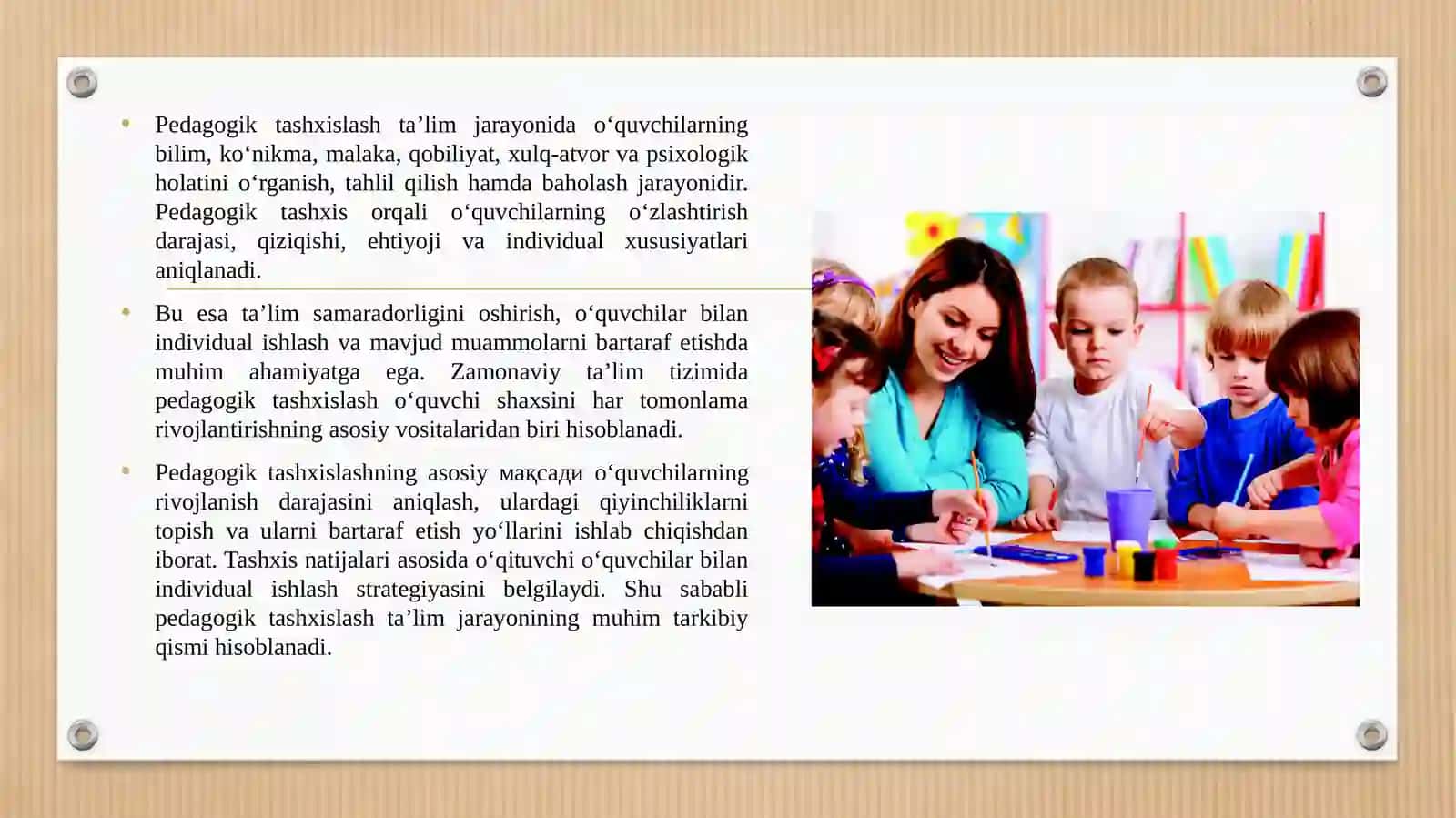 O‘QUVCHILARNI PEDAGOGIK TASHXISLASH VA KORREKSIYALASH YO‘LLARI. 3