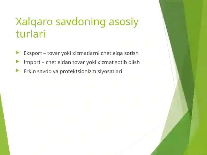 Xalqaro Savdo va Iqtisodiyot 3