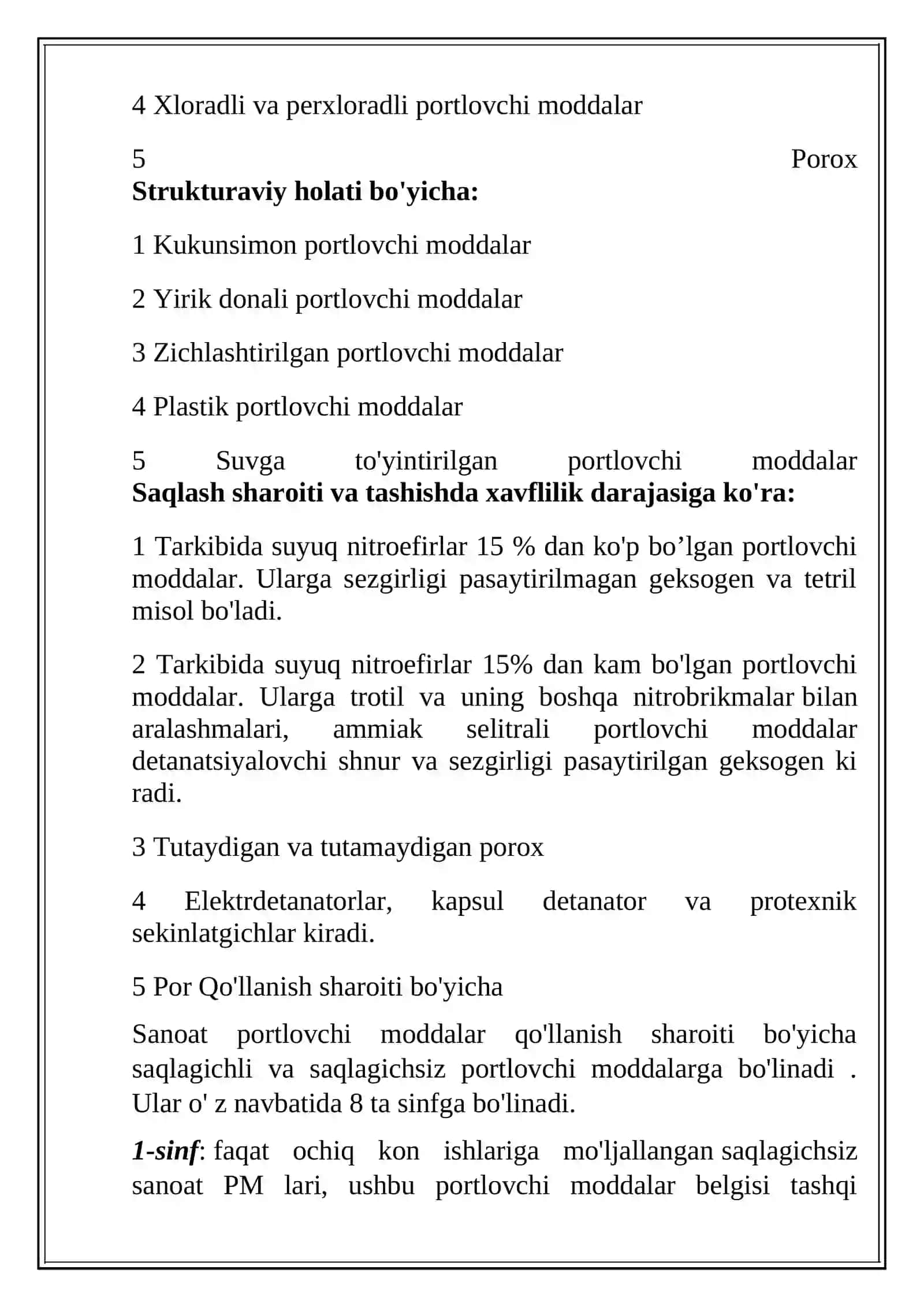 SANOAT PORTLOVCHI MODDALARNING TASNIFI 3