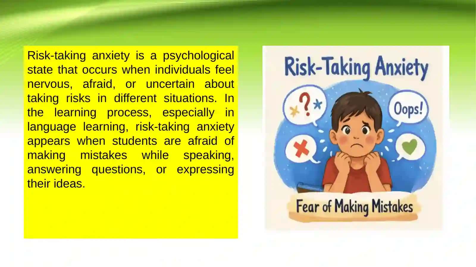 Risk-taking anxiety in education 3