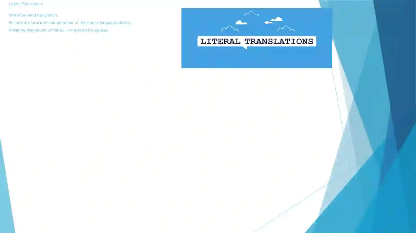 Comparing of Literal and Free Translation 3