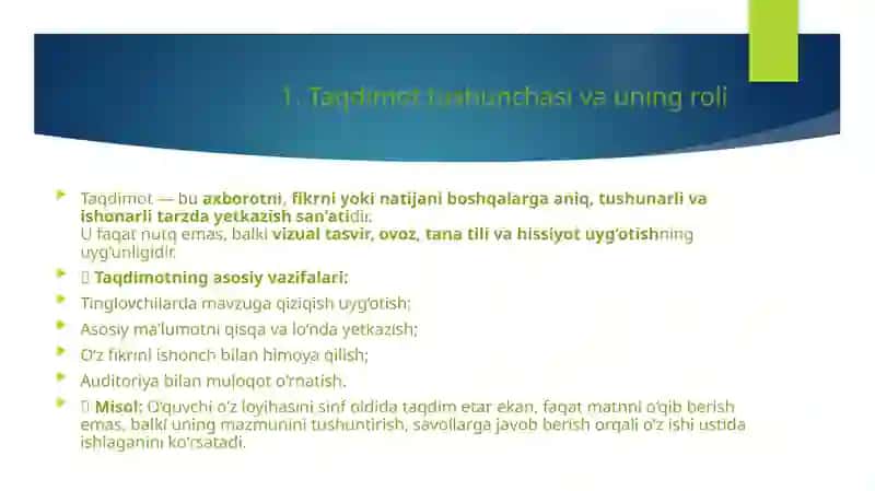 Taqdimoto’qishvaeslatmaalarbilanishlash 3