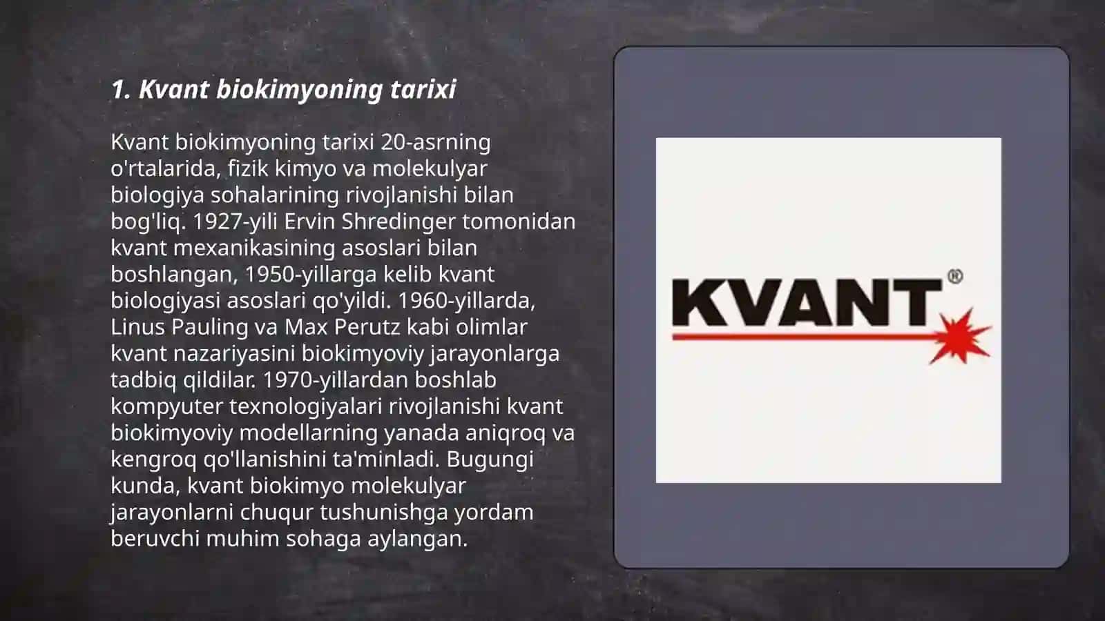 Kvant biokimyosi 3