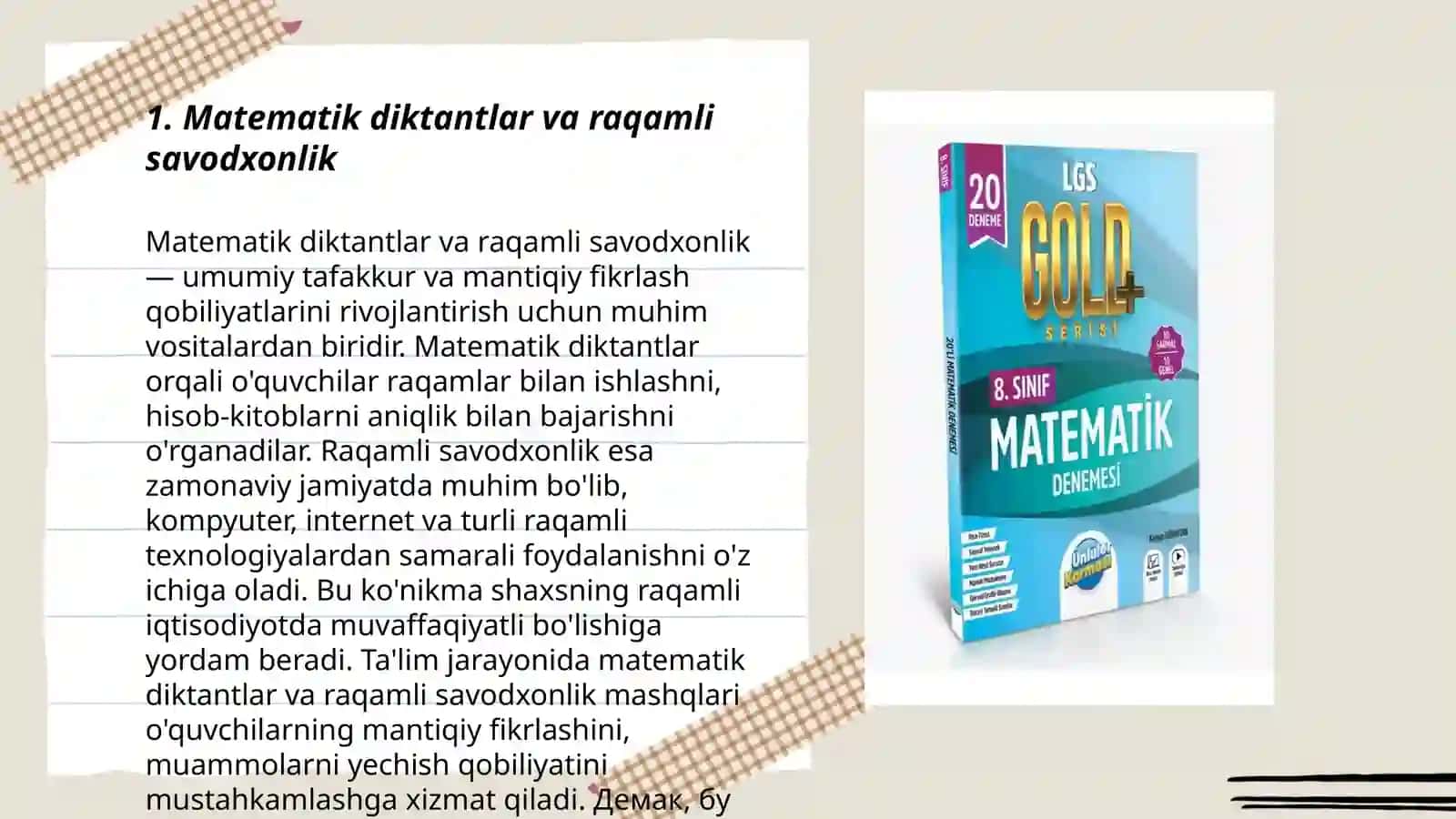 Matematik diktantlar va raqamli savodxonlik 3