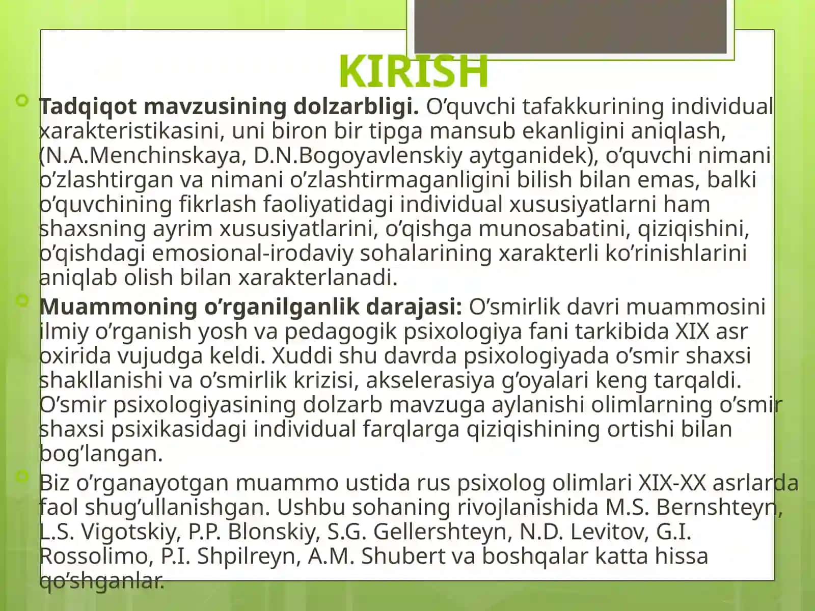 O’SMIRLIK DAVRIDA DIQQAT TARAQQIYOTI 3