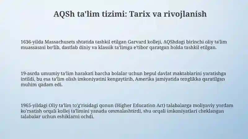 AQSh ta'lim tizimi 3
