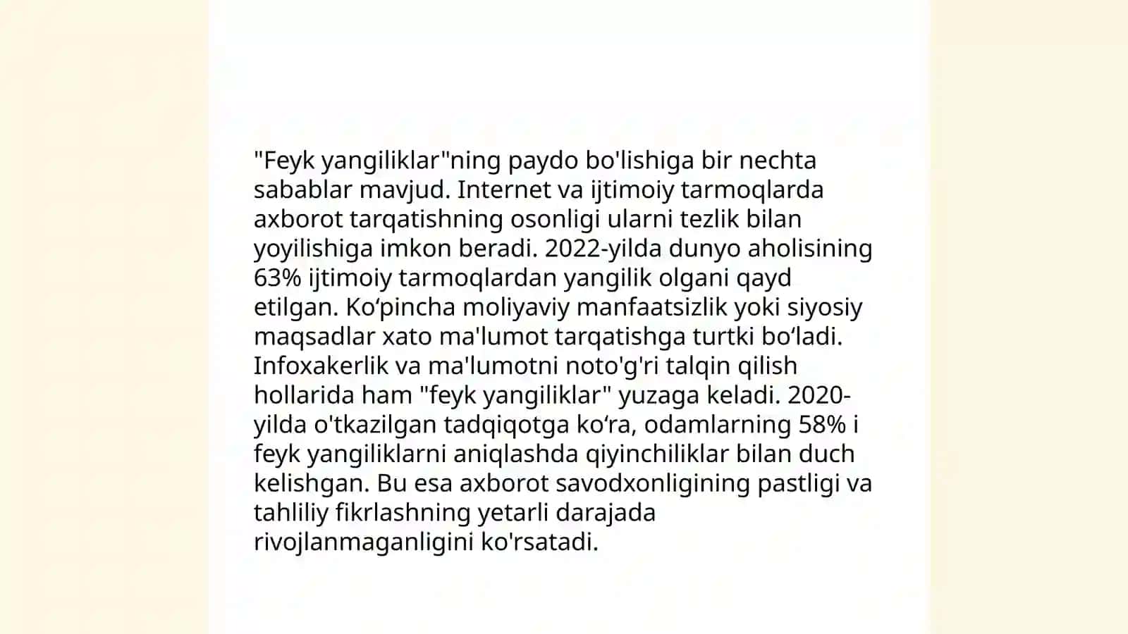Media makona "feyk yangiliklar " ning xavfi 3