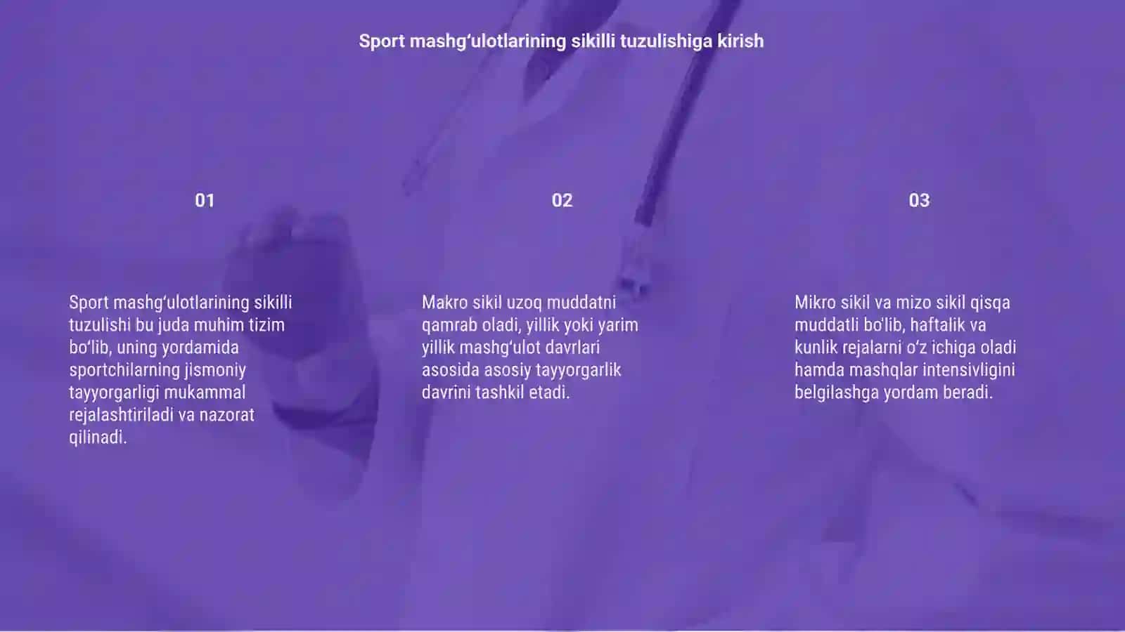 Sport mashgʻulotlarining sikilli tuzulishi 3