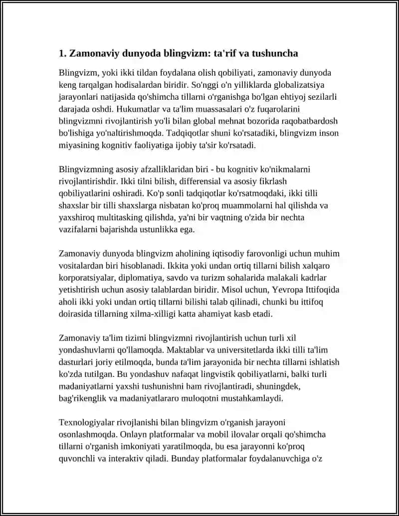 ZAMONAVIY DUNYODA BLINGVIZM 3