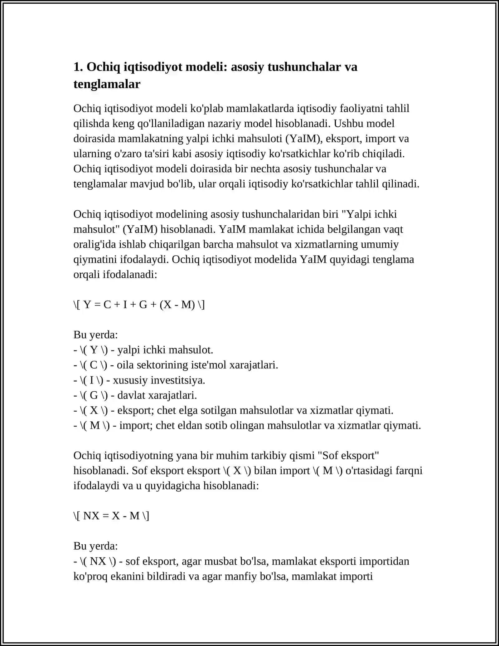 OCHIQ IQTISODIYOT MODELI 3