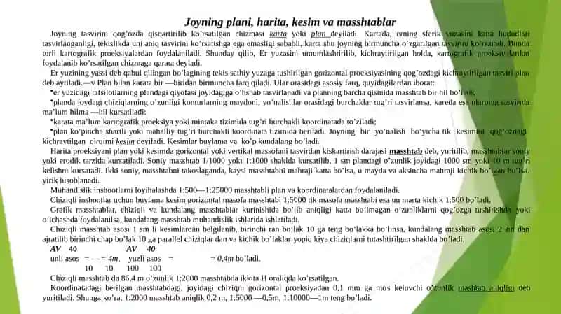Topografik harita va plan 3