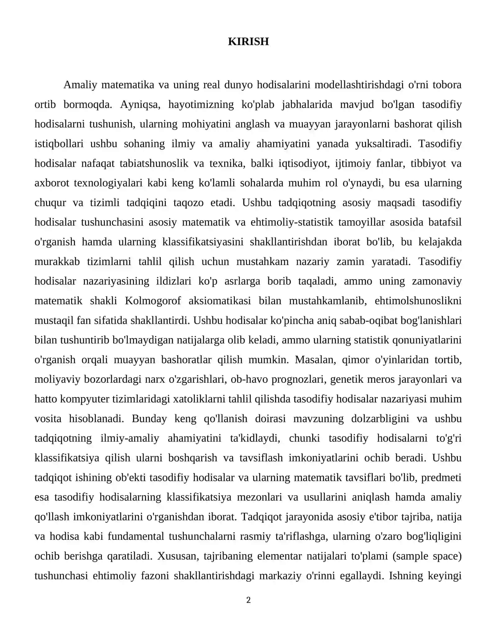 Tasodifiy hodisalar, ularning klassifikatsiyasi 3