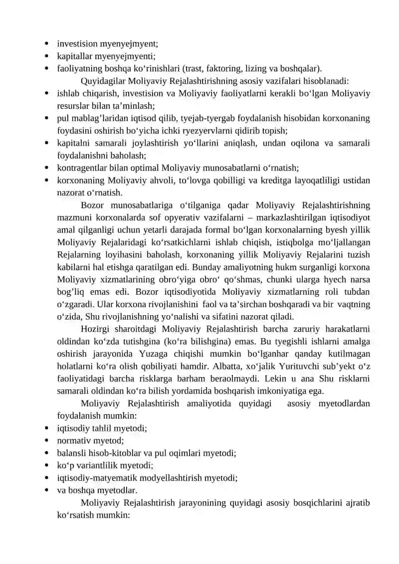 Moliyaviy Rejalashtirish va tartibga solish 3
