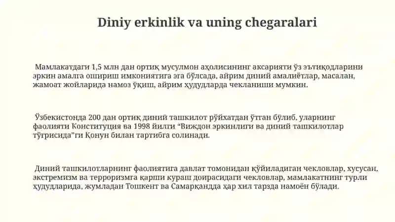 O‘zbekistonda faoliyat yurituvchi diniy tashkilotlar 3
