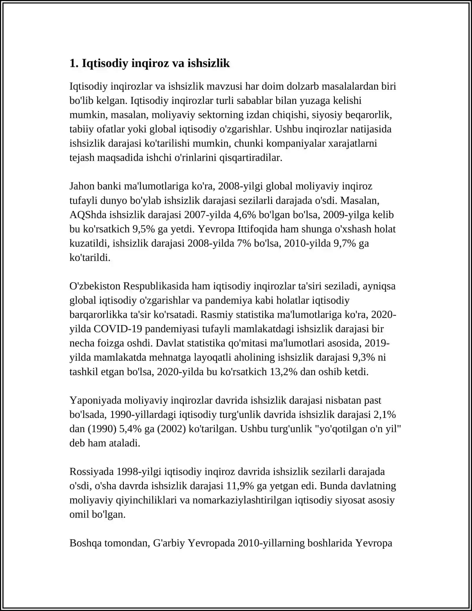 ISHSIZLIKNI KELIB CHIQISH SABABLARI VA NAMAYON BÓLISH SHAKILLARI 3