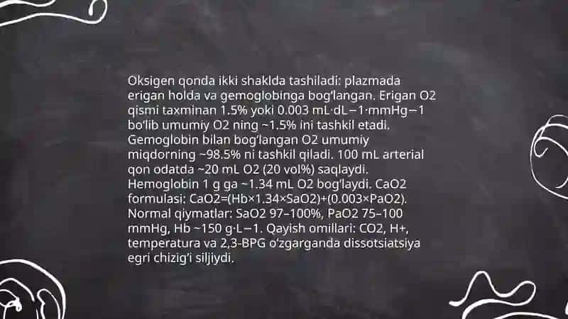Qonda gazlarni tashilishi 3