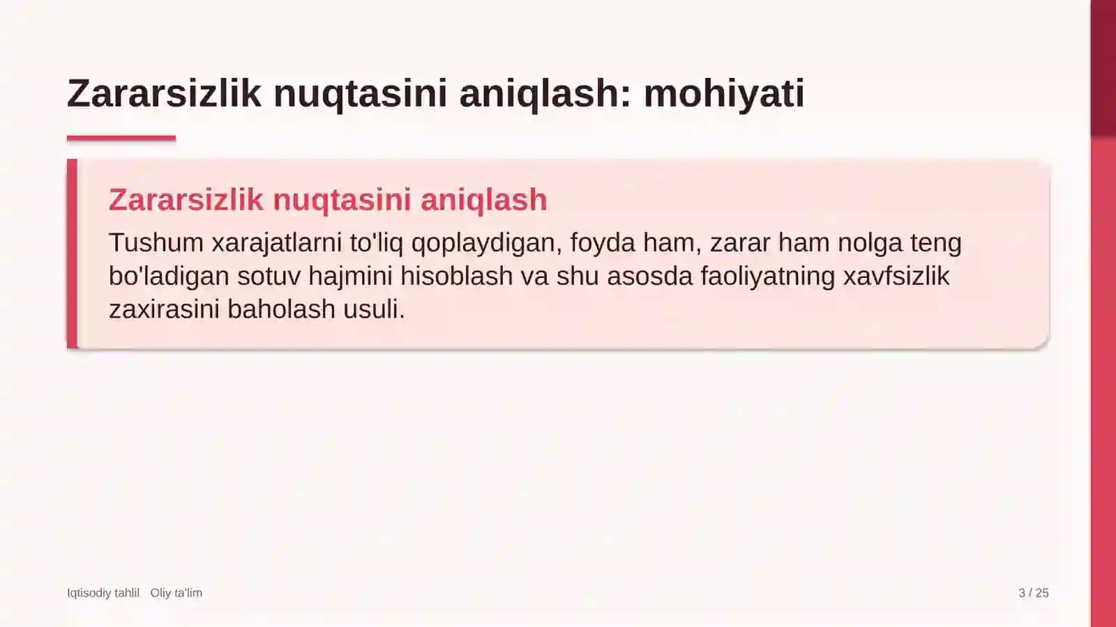 animatsiya studiyalarida zararsizlik nuqtasini aniqlash 7755 3