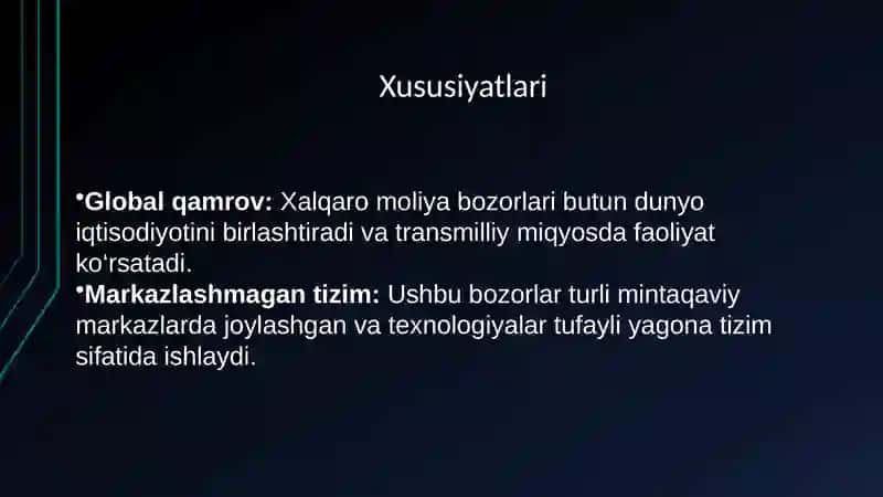Xalqaro moliya bozorlari va ularning rivojlanish bosqichlari 3