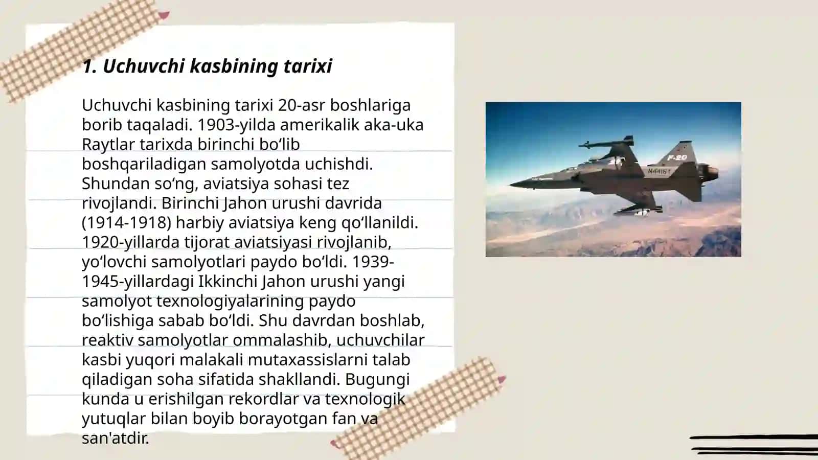 Uchuvchi kasbi haqida tushunch 3