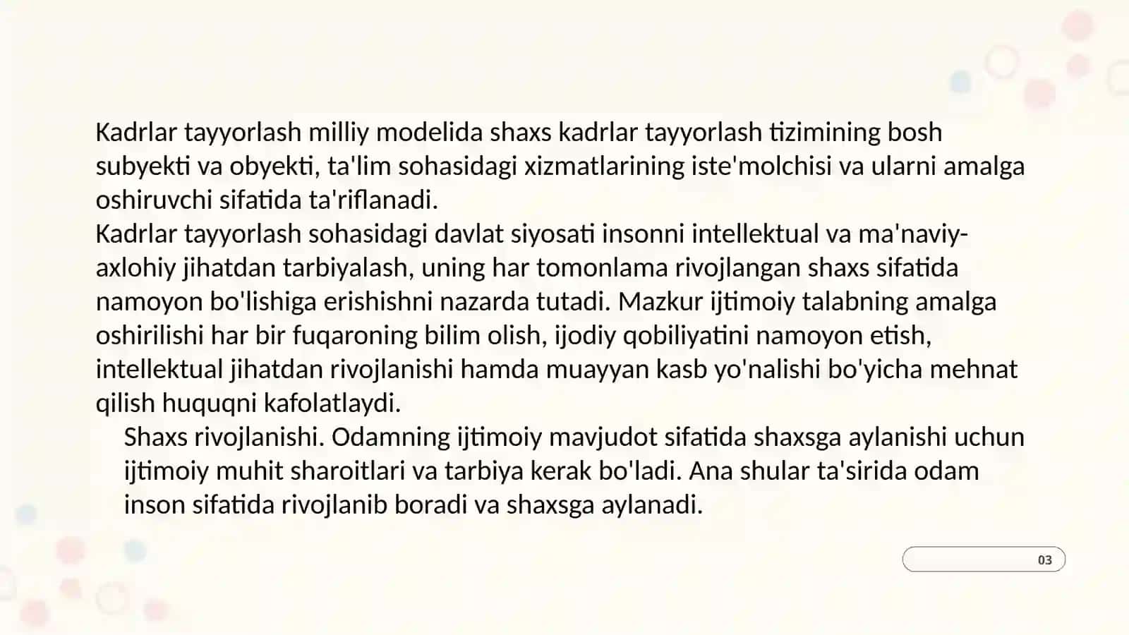 Shaxs rivojlanishining umumiy qonuniyatlari 3