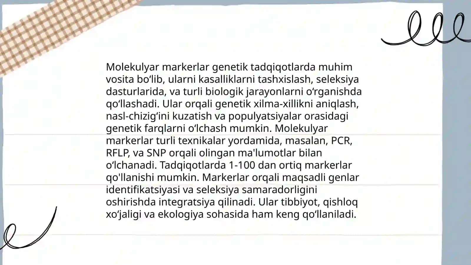Molekulyar markerlar va ularning qo‘llanilishi 3