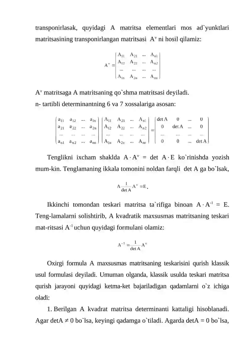 Teskari matritsa 3