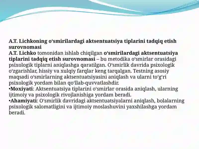 Shaxsdagi aktsentuatsiyalar diagnostikasi 3